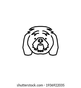 Dog head icon, dog face sign, dog face icon in line art, Vector graphics.