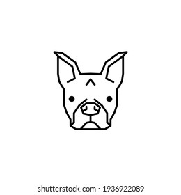Dog head icon, dog face sign, dog face icon in line art, Vector graphics.