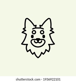 Dog head icon, dog face sign, dog face icon in line art, Vector graphics.
