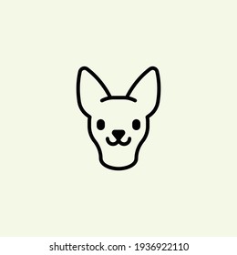 Dog head icon, dog face sign, dog face icon in line art, Vector graphics.