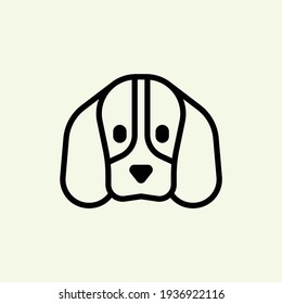 Dog head icon, dog face sign, dog face icon in line art, Vector graphics.