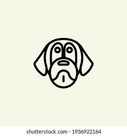 Dog head icon, dog face sign, dog face icon in line art, Vector graphics.
