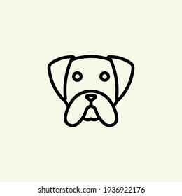 Dog head icon, dog face sign, dog face icon in line art, Vector graphics.