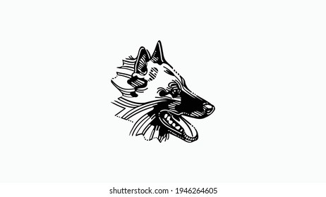 Dog head icon, dog face sign, dog head, Vector graphics.