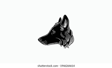 Dog head icon, dog face sign, dog head, Vector graphics.