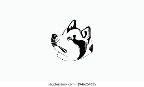 Dog head icon, dog face sign, dog head, Vector graphics.