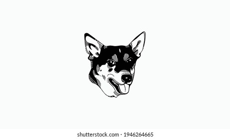 Dog head icon, dog face sign, dog head, Vector graphics.