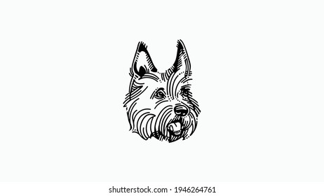 Dog head icon, dog face sign, dog head, Vector graphics.