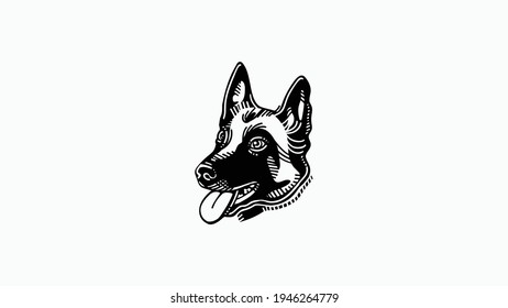 Dog head icon, dog face sign, dog head, Vector graphics.