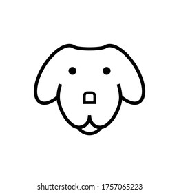 Línea plana de iconos de la cabeza del perro  
