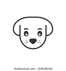 Dog head icon in flat style. Cute pet vector illustration on white isolated background. Animal business concept.