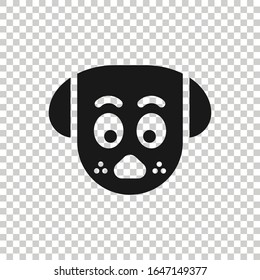 Dog head icon in flat style. Cute pet vector illustration on white isolated background. Animal business concept.