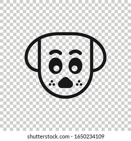 Dog head icon in flat style. Cute pet vector illustration on white isolated background. Animal business concept.
