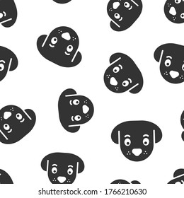 Dog head icon in flat style. Cute pet vector illustration on white isolated background. Animal seamless pattern business concept.