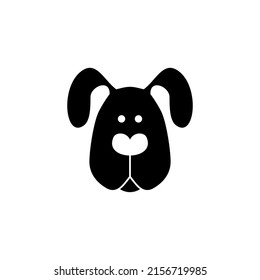 Dog Head Icon Flat Style Cartoon Stock Vector (royalty Free) 2156719985 