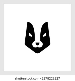 Dog head icon. Flat style. Cartoon dog face. Vector illustration isolated on white. Silhouette simple. Animal Logotype concept. Logo design template