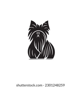 Dog head icon. Flat style. Cartoon dog face. Vector illustration isolated on white. Silhouette simple. Animal Logotype concept. Logo design template.