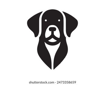 Dog head icon. Flat style. Cartoon dog face. Vector illustration isolated on white. Silhouette simple. Animal Logotype concept. Logo design template.