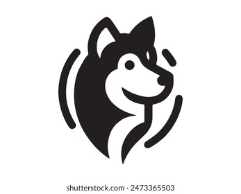 Dog head icon. Flat style. Cartoon dog face. Vector illustration Silhouette simple. Animal Logotype concept. Logo design template.