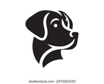 Dog head icon. Flat style. Cartoon dog face. Vector illustration isolated on white. Silhouette simple. Animal Logotype concept. Logo design template.