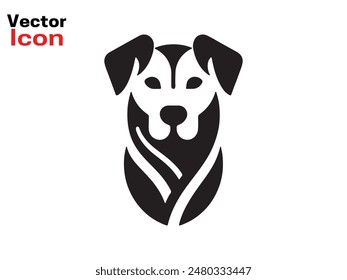 Dog head icon. Flat style. Cartoon dog face. Vector illustration isolated on white. Silhouette simple. Animal Logotype concept. Logo design template.