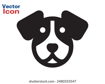 Hundekopf-Symbol. Flacher Stil. Cartoon-Hundegesicht. Vektorillustration isoliert auf Weiß. Silhouette einfach. Konzept des Tierlogos. Logo Design Vorlage.