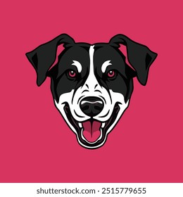 Dog Head Icon Flat Style Cartoon Vector Illustration