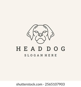 Dog head icon. Flat style. Vector illustration isolated on white. Animal Logotype concept.