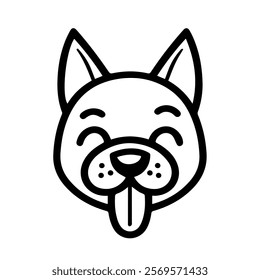 Dog head icon. Flat style. Cartoon dog face. Vector illustration isolated on white. Silhouette simple. Animal logo concept. 