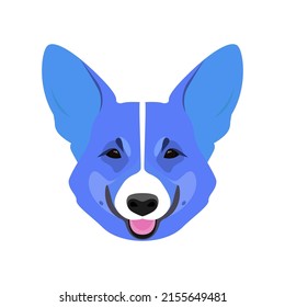 Dog Head Icon. Funny Futuristic Imagin Colored Dog Pet Portrait