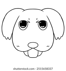 dog head icon illustration hand drawn outline vector