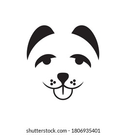 Dog head icon logo. Flat style. Cartoon dog face. Animal vector illustration