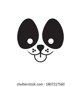 Dog head icon logo. Flat style. Cartoon dog face. Animal vector illustration