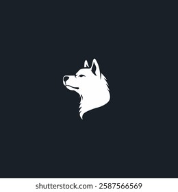 Dog head icon logo flat vector design