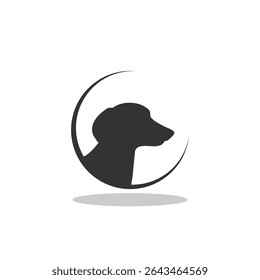 Dog head icon with shadow