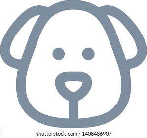 Dog head icon in trendy flat style isolated on white background
