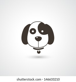 dog head icon vector