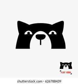 Dog head icon vector