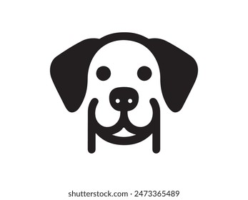 Dog head icon vector. Flat style. Cartoon dog face. Vector illustration Silhouette simple. Animal Logotype concept. Logo design template.