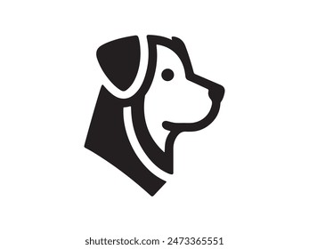 Icono de cabeza de perro Vector. Estilo plano. Cara de perro de dibujos animados. Ilustración vectorial Silueta simple. Concepto de logotipo animal. Plantilla de diseño de logotipo.