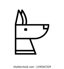 Dog head icon vector illustration in line stroke design