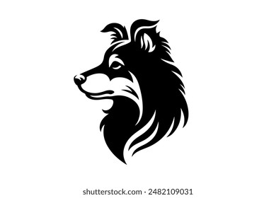 Dog head icon Vector illustration Silhouette simple