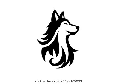 Icono de cabeza de perro Ilustración vectorial Silueta simple