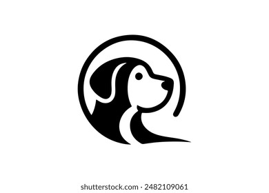 Dog head icon Vector illustration Silhouette simple