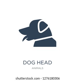 dog head icon vector on white background, dog head trendy filled icons from Animals collection, dog head vector illustration