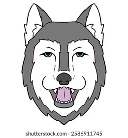 dog head illustration hand drawn isolated vector