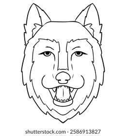 dog head illustration hand drawn outline vector