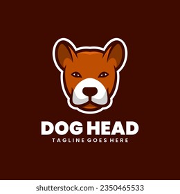 dog head illustration mascot logo design