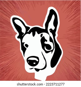 Dog, Dog Head Illustration Vector Cartoon Drawing