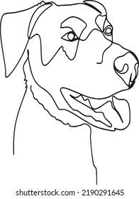 dog head, illustration, vector on white background. 